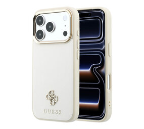 Guess Guess iPhone 18 Pro Max Backcover hoesje - HC Magsafe Saffiano Small 4G And Classic - Beige Guess Guess iPhone 18 Pro Max Backcover hoesje - HC Magsafe Saffiano Small 4G And Classic - Beige
