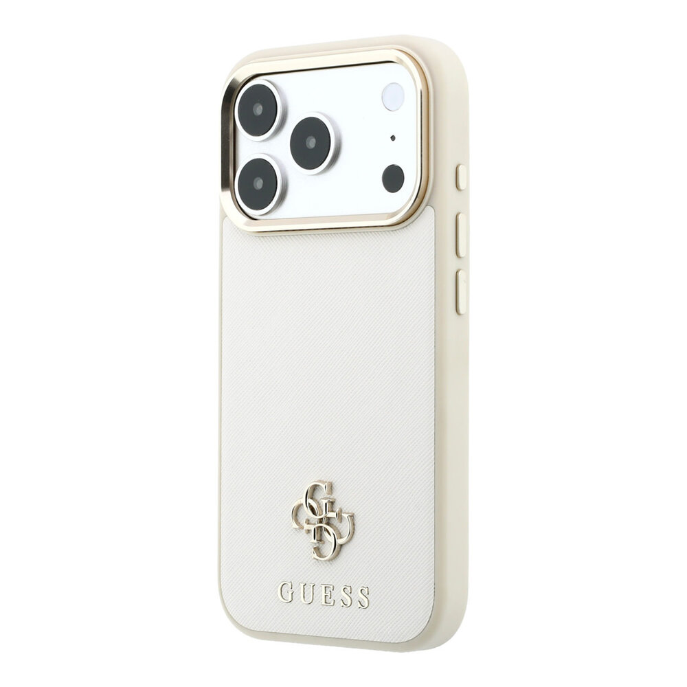 Guess Guess iPhone 18 Pro Max Back-Cover hul - HC Magsafe Saffiano Small 4G And Classic - Beige