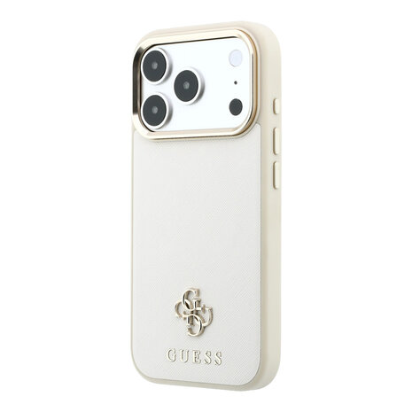 Guess Guess iPhone 18 Pro Max Back-Cover hul - HC Magsafe Saffiano Small 4G And Classic - Beige