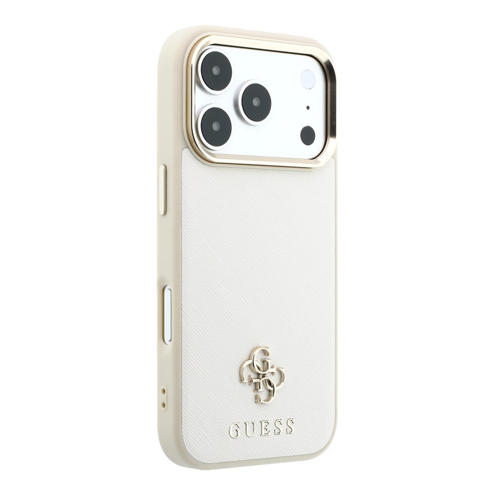 Guess Guess iPhone 18 Pro Max Back cover case - HC Magsafe Saffiano Small 4G And Classic - Beige Guess Guess iPhone 18 Pro Max Back cover case - HC Magsafe Saffiano Small 4G And Classic - Beige