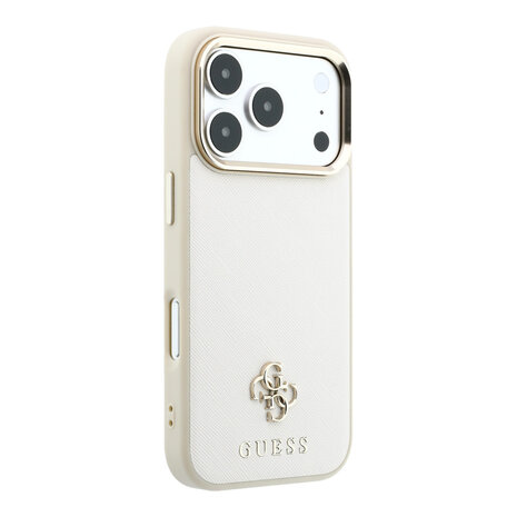 Guess Guess iPhone 18 Pro Max Back-Cover hul - HC Magsafe Saffiano Small 4G And Classic - Beige