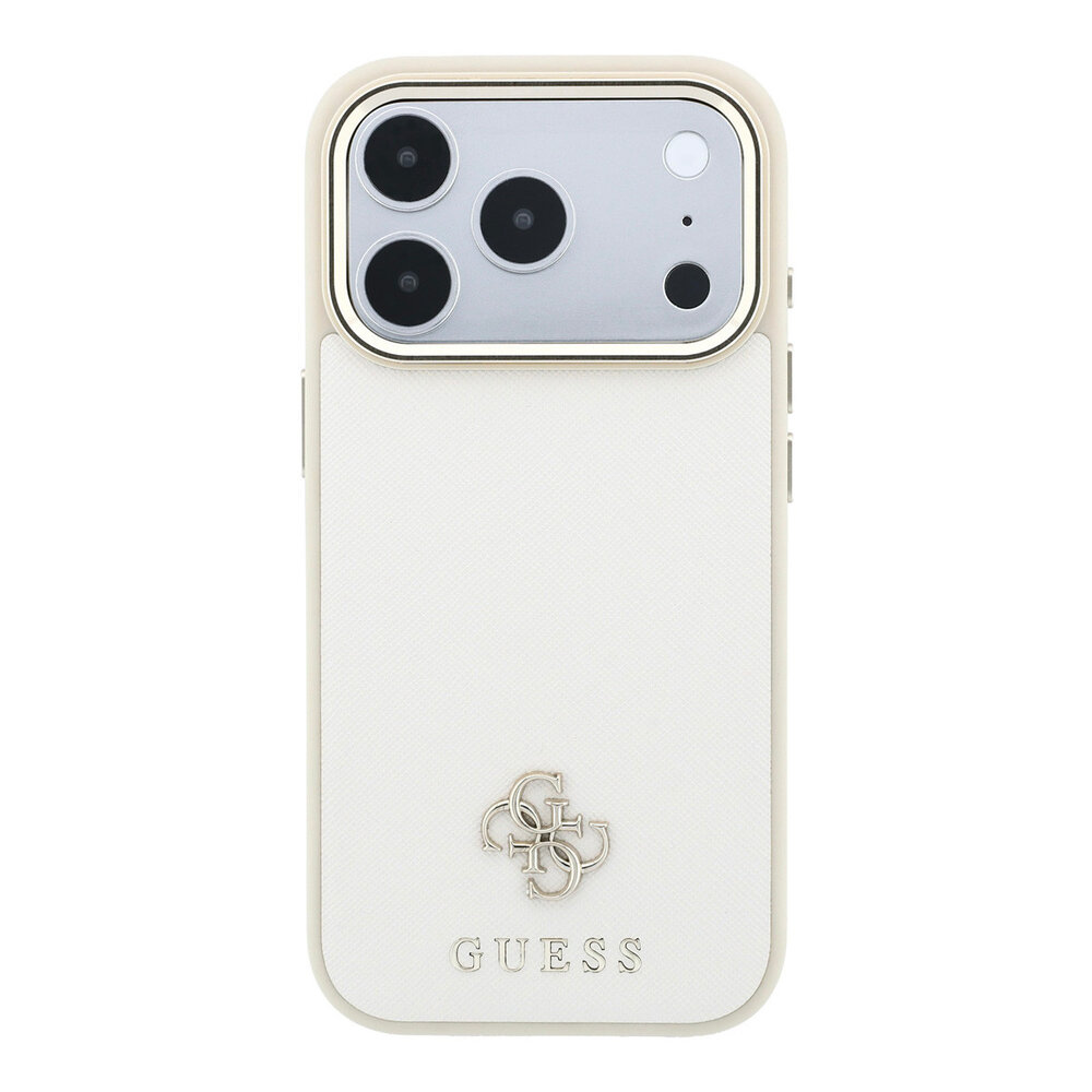 Guess Guess iPhone 18 Pro Max Backcover hoesje - HC Magsafe Saffiano Small 4G And Classic - Beige Guess Guess iPhone 18 Pro Max Backcover hoesje - HC Magsafe Saffiano Small 4G And Classic - Beige