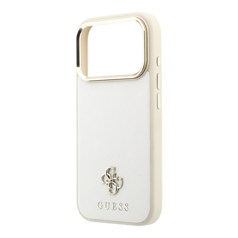 Guess Guess iPhone 18 Pro Max Back-Cover hul - HC Magsafe Saffiano Small 4G And Classic - Beige