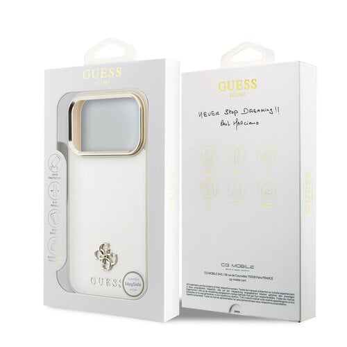 Guess Guess iPhone 18 Pro Max/iPhone 17 Pro Max Hartschalenhülle MagSafe Saffiano Kleines 4G-Logo Klassisches Logo - Beige