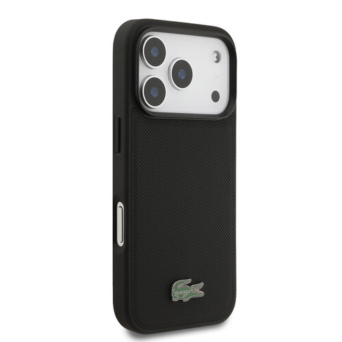 Lacoste Lacoste iPhone 18 Pro/iPhone 17 Pro Hartschalenhülle MagSafe PVC Petit Piqué Lackiertes Logo - Schwarz
