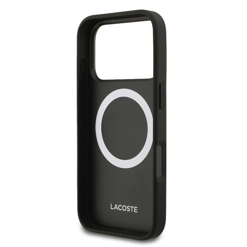 Lacoste Lacoste iPhone 18 Pro/iPhone 17 Pro Hartschalenhülle MagSafe PVC Petit Piqué Lackiertes Logo - Schwarz