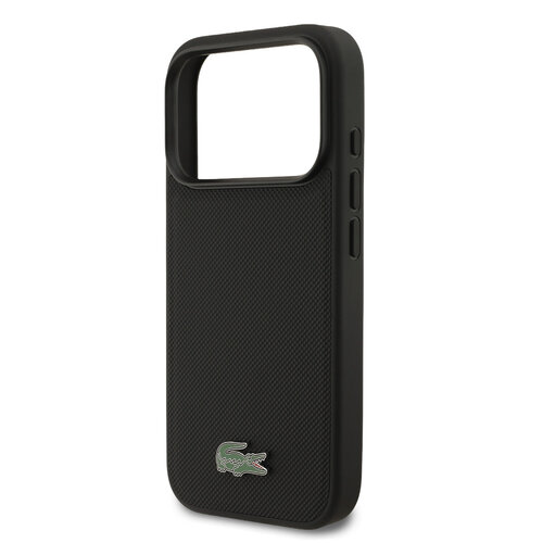 Lacoste Lacoste iPhone 18 Pro/iPhone 17 Pro Hartschalenhülle MagSafe PVC Petit Piqué Lackiertes Logo - Schwarz