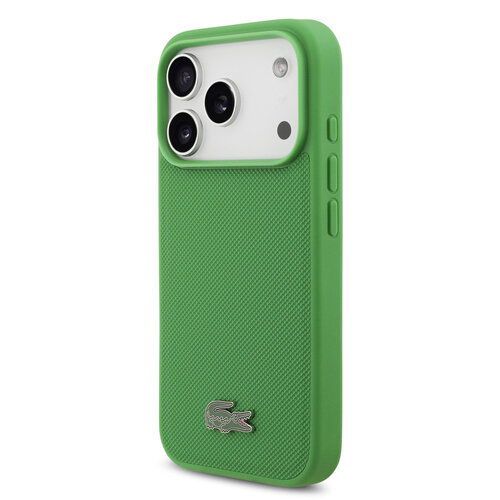 Lacoste Lacoste iPhone 18 Pro/iPhone 17 Pro Hartschalenhülle MagSafe PVC Petit Piqué Lackiertes Logo Estragon - Olivgrün