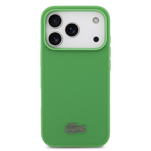 Lacoste Lacoste iPhone 18 Pro/iPhone 17 Pro Hartschalenhülle MagSafe PVC Petit Piqué Lackiertes Logo Estragon - Olivgrün