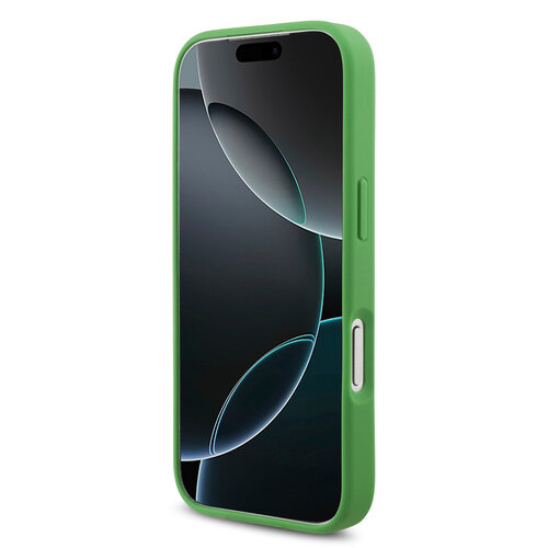 Lacoste Lacoste iPhone 18 Pro/iPhone 17 Pro Hartschalenhülle MagSafe PVC Petit Piqué Lackiertes Logo Estragon - Olivgrün