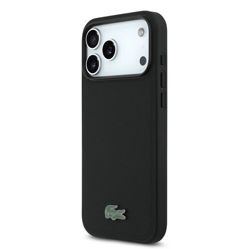 Lacoste Lacoste iPhone 18 Pro Max/iPhone 17 Pro Max Hartschalenhülle MagSafe PVC Petit Piqué Lackiertes Logo - Schwarz