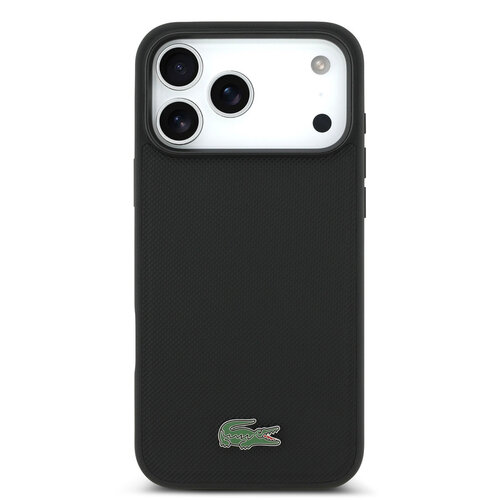 Lacoste Lacoste iPhone 18 Pro Max/iPhone 17 Pro Max Hartschalenhülle MagSafe PVC Petit Piqué Lackiertes Logo - Schwarz