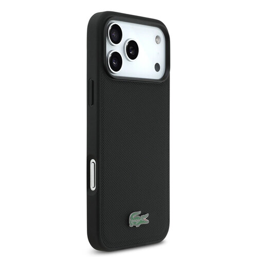 Lacoste Lacoste iPhone 18 Pro Max/iPhone 17 Pro Max Hartschalenhülle MagSafe PVC Petit Piqué Lackiertes Logo - Schwarz