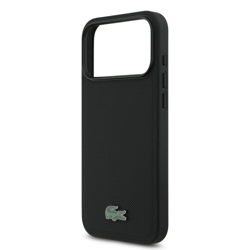 Lacoste Lacoste iPhone 18 Pro Max/iPhone 17 Pro Max Hartschalenhülle MagSafe PVC Petit Piqué Lackiertes Logo - Schwarz