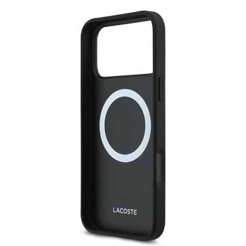 Lacoste Lacoste iPhone 18 Pro Max/iPhone 17 Pro Max Hartschalenhülle MagSafe PVC Petit Piqué Lackiertes Logo - Schwarz