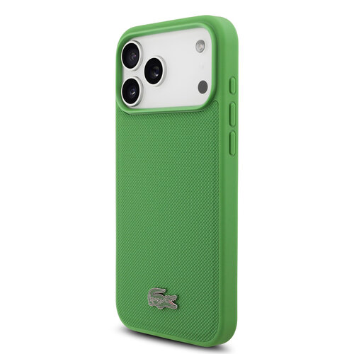 Lacoste Lacoste iPhone 18 Pro Max/iPhone 17 Pro Max Hartschalenhülle MagSafe PVC Petit Piqué Lackiertes Logo Estragon - Olivgrün