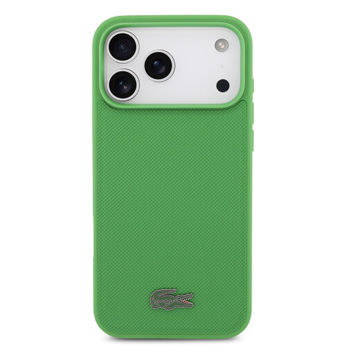 Lacoste Lacoste iPhone 18 Pro Max/iPhone 17 Pro Max Hartschalenhülle MagSafe PVC Petit Piqué Lackiertes Logo Estragon - Olivgrün