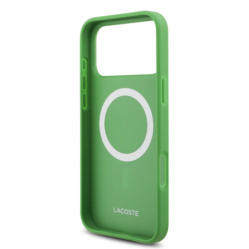 Lacoste Lacoste iPhone 18 Pro Max/iPhone 17 Pro Max Hartschalenhülle MagSafe PVC Petit Piqué Lackiertes Logo Estragon - Olivgrün