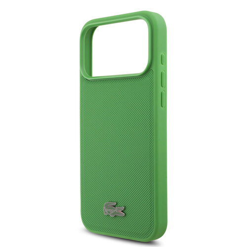 Lacoste Lacoste iPhone 18 Pro Max/iPhone 17 Pro Max Hartschalenhülle MagSafe PVC Petit Piqué Lackiertes Logo Estragon - Olivgrün