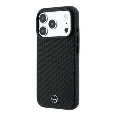 Mercedes-Benz Mercedes-Benz iPhone 18 Pro Back-Cover hul - HC Magsafe PU Leather Semi Wrap Wood Effect - Schwarz Mercedes-Benz Mercedes-Benz iPhone 18 Pro Back-Cover hul - HC Magsafe PU Leather Semi Wrap Wood Effect - Schwarz