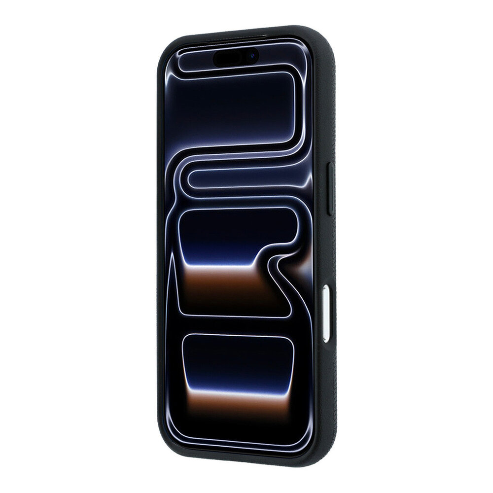 Mercedes-Benz Mercedes-Benz iPhone 18 Pro Backcover hoesje - HC Magsafe PU Leather Semi Wrap Wood Effect - Zwart