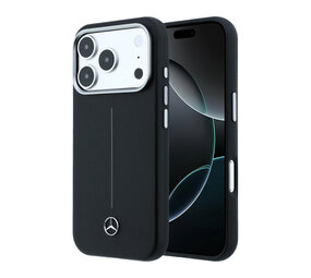Mercedes-Benz Mercedes-Benz iPhone 18 Pro Back cover case - HC Magsafe PU Leather Semi Wrap With Iconic Line - Black