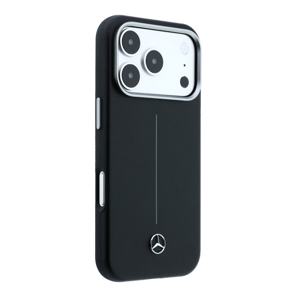 Mercedes-Benz Mercedes-Benz iPhone 18 Pro Max Back-Cover hul - HC Magsafe PU Leather Semi Wrap With Iconic Line - Schwarz Mercedes-Benz Mercedes-Benz iPhone 18 Pro Max Back-Cover hul - HC Magsafe PU Leather Semi Wrap With Iconic Line - Schwarz