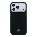 Mercedes-Benz Mercedes-Benz iPhone 18 Pro Max/iPhone 17 Pro Max Hartschalenhülle MagSafe PU-Kunstleder Teilbezug Ikonische Linie - Schwarz