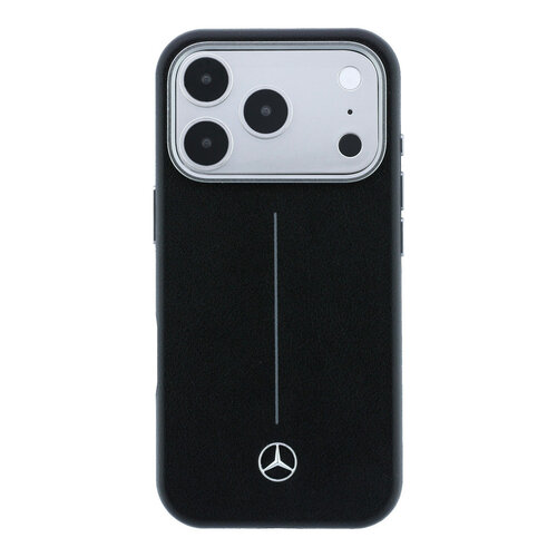 Mercedes-Benz Mercedes-Benz iPhone 18 Pro Max/iPhone 17 Pro Max Hartschalenhülle MagSafe PU-Kunstleder Teilbezug Ikonische Linie - Schwarz