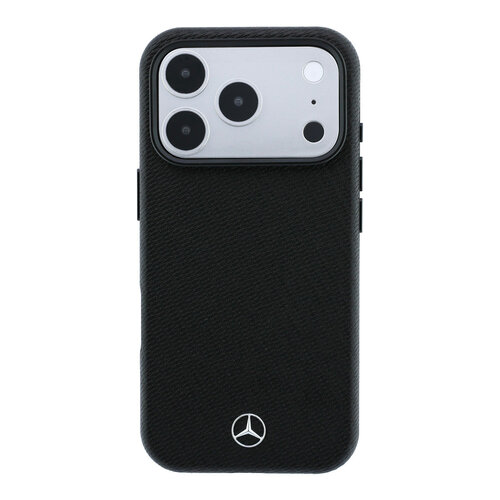 Mercedes-Benz Mercedes-Benz iPhone 18 Pro Max/iPhone 17 Pro Max Hartschalenhülle MagSafe PU-Kunstleder Teilbezug Holzoptik - Schwarz