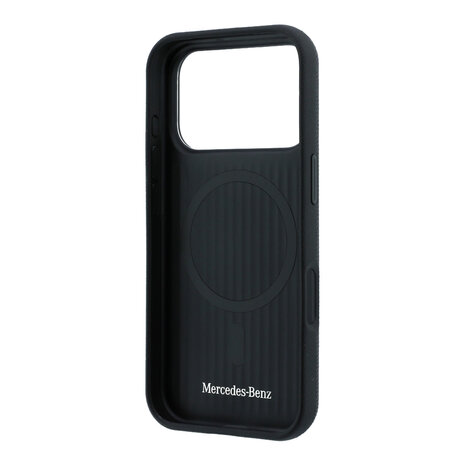 Mercedes-Benz Mercedes-Benz iPhone 18 Pro Max Back-Cover hul - HC Magsafe PU Leather Semi Wrap Wood Effect - Schwarz Mercedes-Benz Mercedes-Benz iPhone 18 Pro Max Back-Cover hul - HC Magsafe PU Leather Semi Wrap Wood Effect - Schwarz