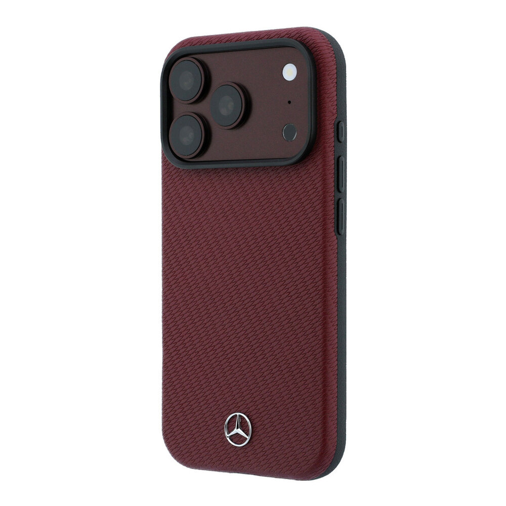 Mercedes-Benz Mercedes-Benz iPhone 18 Pro Max Back-Cover hul - HC Magsafe PU Leather Semi Wrap Wood Effect - Burgundy Mercedes-Benz Mercedes-Benz iPhone 18 Pro Max Back-Cover hul - HC Magsafe PU Leather Semi Wrap Wood Effect - Burgundy