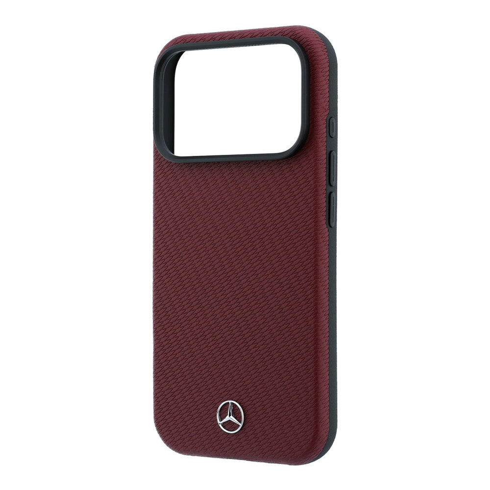 Mercedes-Benz Mercedes-Benz iPhone 18 Pro Max Back-Cover hul - HC Magsafe PU Leather Semi Wrap Wood Effect - Burgundy Mercedes-Benz Mercedes-Benz iPhone 18 Pro Max Back-Cover hul - HC Magsafe PU Leather Semi Wrap Wood Effect - Burgundy
