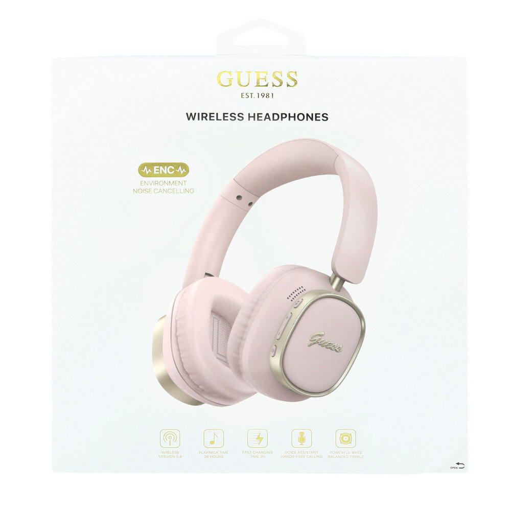 Guess Guess Écouteurs - BT Headphones Enc Rectangle Metal Script - Rose Guess Guess Écouteurs - BT Headphones Enc Rectangle Metal Script - Rose