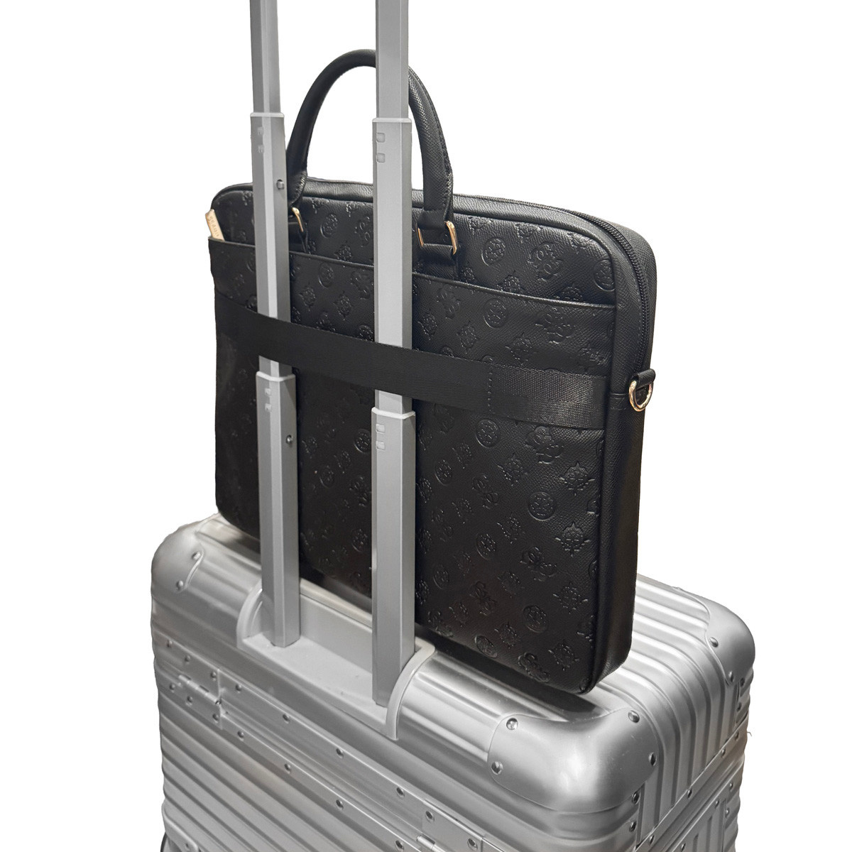 Guess Guess Laptoptas - Computer Bag Peony PU 4G & Classic Logos Stripe 16 Inch - Zwart, foto 6 van 6