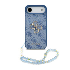 Guess iPhone 17 Air Back cover coque - HC 4G PU With Strap 4G Classic Logo Air - Bleu