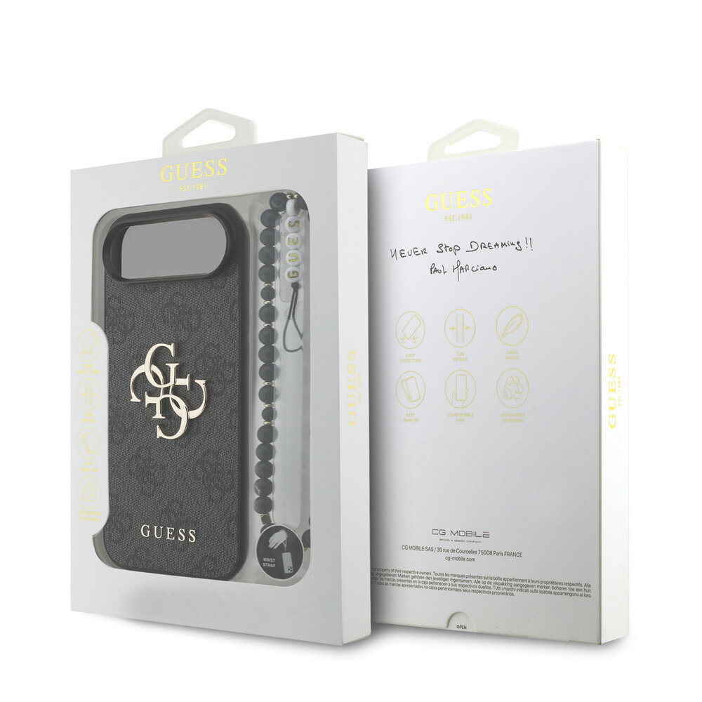 Guess Guess iPhone 17 Air Back cover coque - HC 4G PU With Strap 4G Classic Logo Air - Noir