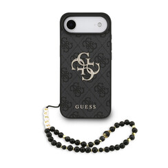 Guess iPhone 17 Air Back cover coque - HC 4G PU With Strap 4G Classic Logo Air - Noir