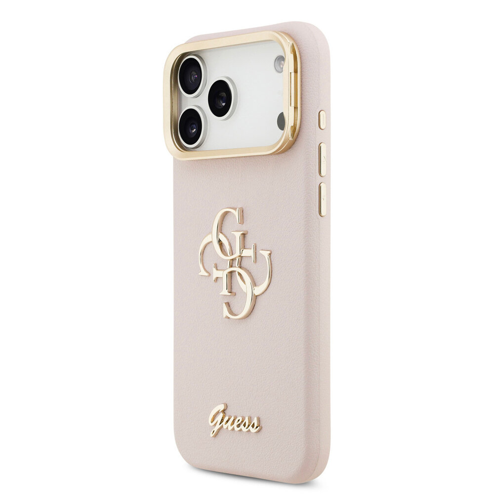 Guess Guess iPhone 17 Pro Max Back cover coque - HC Grained PU Big 4G & Stand Camera - Rose Guess Guess iPhone 17 Pro Max Back cover coque - HC Grained PU Big 4G & Stand Camera - Rose