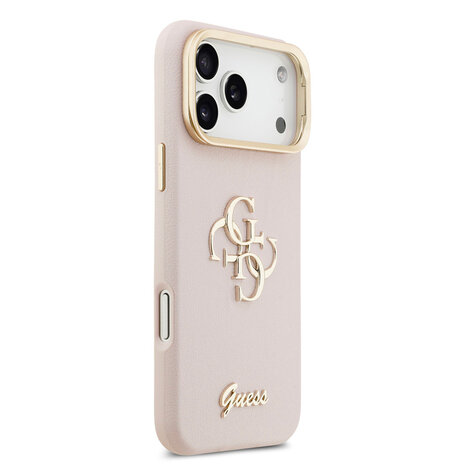 Guess Guess iPhone 17 Pro Max Back cover coque - HC Grained PU Big 4G & Stand Camera - Rose Guess Guess iPhone 17 Pro Max Back cover coque - HC Grained PU Big 4G & Stand Camera - Rose