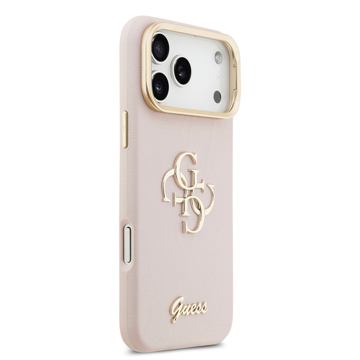 Guess Guess iPhone 17 Pro Max Backcover hoesje - HC Grained PU Big 4G & Stand Camera - Roze, foto 3 van 6