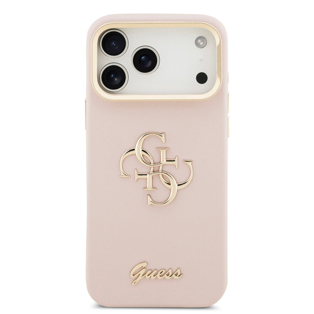 Guess Guess iPhone 17 Pro Max Back cover case - HC Grained PU Big 4G & Stand Camera - Pink Guess Guess iPhone 17 Pro Max Back cover case - HC Grained PU Big 4G & Stand Camera - Pink