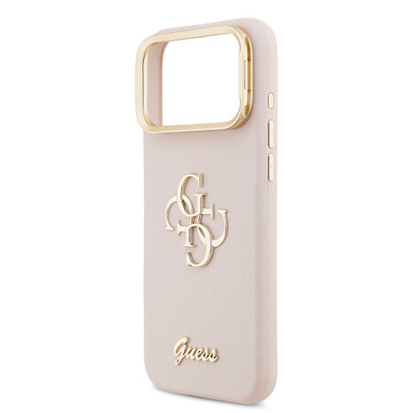 Guess Guess iPhone 17 Pro Max Back-Cover hul - HC Grained PU Big 4G & Stand Camera - Rosa Guess Guess iPhone 17 Pro Max Back-Cover hul - HC Grained PU Big 4G & Stand Camera - Rosa