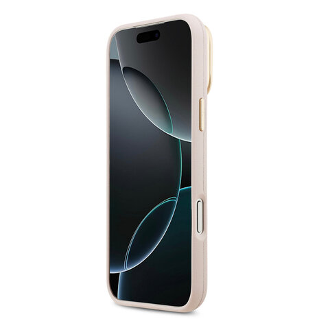 Guess Guess iPhone 17 Pro Max Back cover case - HC Grained PU Big 4G & Stand Camera - Pink Guess Guess iPhone 17 Pro Max Back cover case - HC Grained PU Big 4G & Stand Camera - Pink