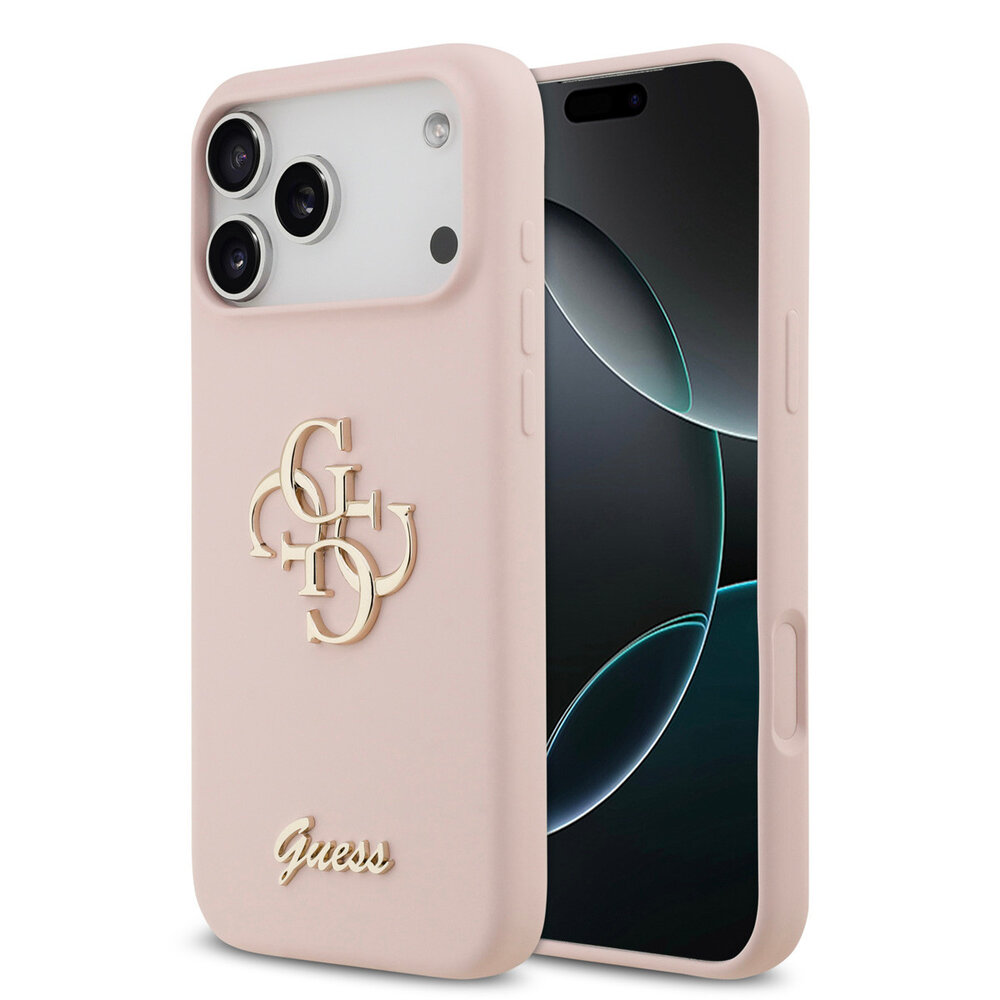 Guess Guess iPhone 17 Pro Max Back cover case - HC Silicone With Big 4G Script - Pink Guess Guess iPhone 17 Pro Max Back cover case - HC Silicone With Big 4G Script - Pink