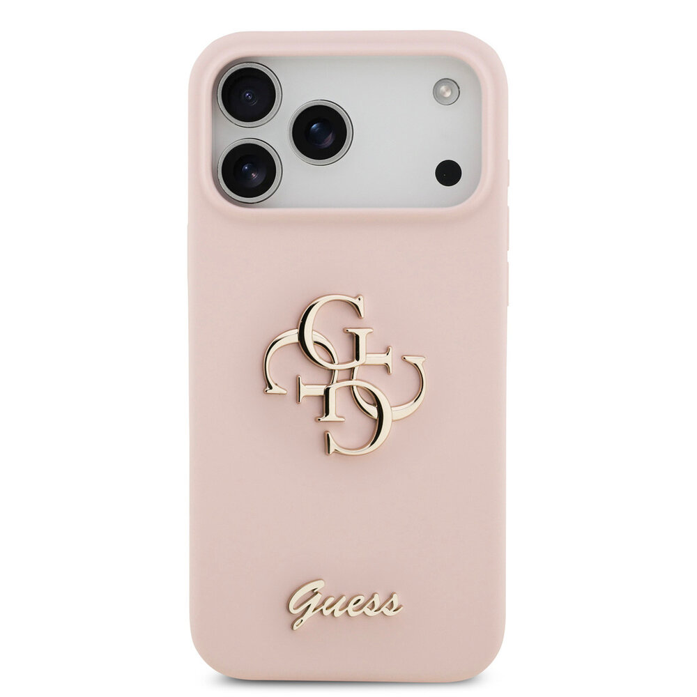 Guess Guess iPhone 17 Pro Max Back cover coque - HC Silicone With Big 4G Script - Rose Guess Guess iPhone 17 Pro Max Back cover coque - HC Silicone With Big 4G Script - Rose