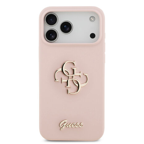 Guess Guess iPhone 17 Pro Max Back cover coque - HC Silicone With Big 4G Script - Rose Guess Guess iPhone 17 Pro Max Back cover coque - HC Silicone With Big 4G Script - Rose