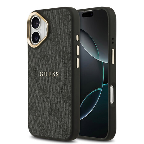 Guess Guess iPhone 16 Back-Cover hul - HC Magsafe 4G PU With Classic - Schwarz