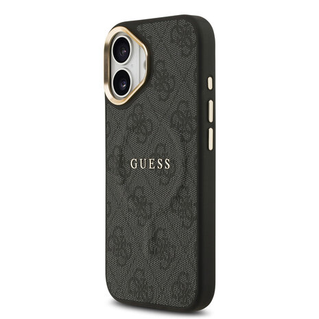 Guess Guess iPhone 16 Back cover case - HC Magsafe 4G PU With Classic - Black Guess Guess iPhone 16 Back cover case - HC Magsafe 4G PU With Classic - Black