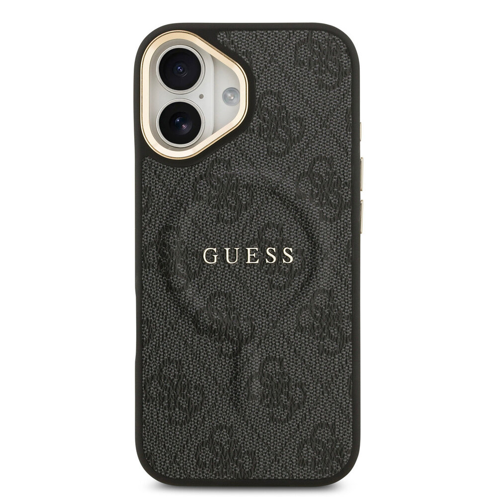 Guess Guess iPhone 16 Back cover coque - HC Magsafe 4G PU With Classic - Noir Guess Guess iPhone 16 Back cover coque - HC Magsafe 4G PU With Classic - Noir